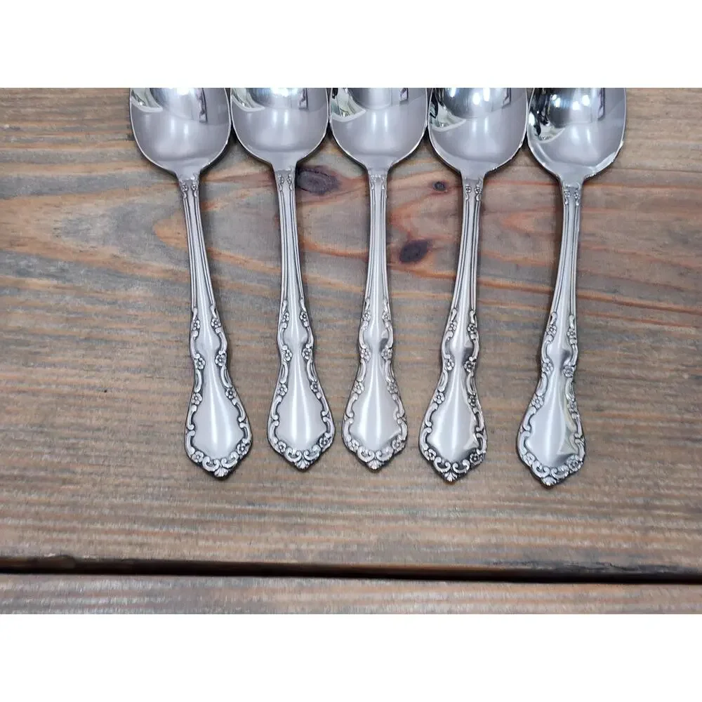 5 Distinction Deluxe Stainless By Oneida HH MANSION HALL Flatware Spoons